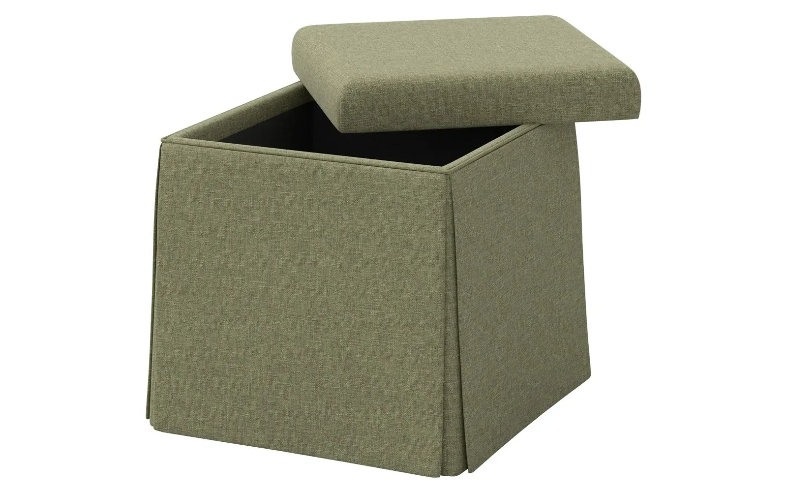 Barret Skirted Storage Ottoman - Laurel Green