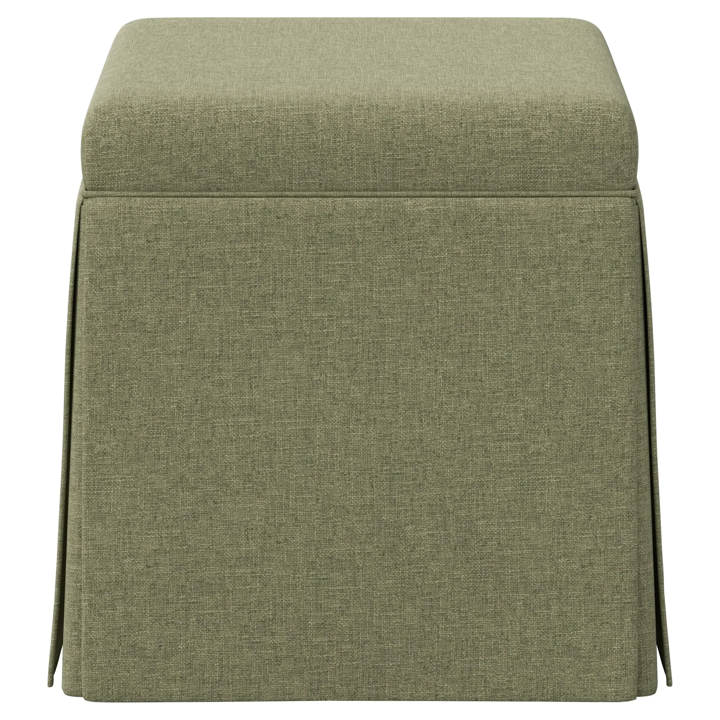 Barret Skirted Storage Ottoman - Laurel Green