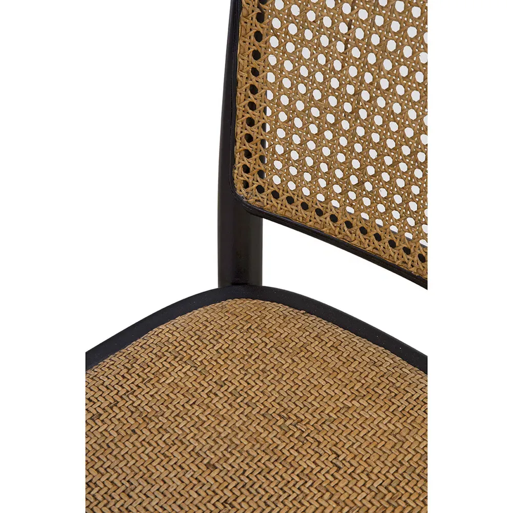 Barrett Woven Cane Counter Stool - Black, Beech Wood