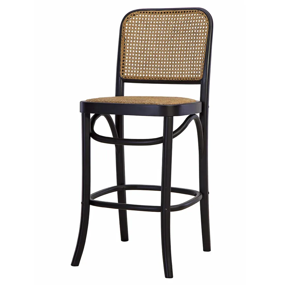 Barrett Woven Cane Counter Stool - Black, Beech Wood image