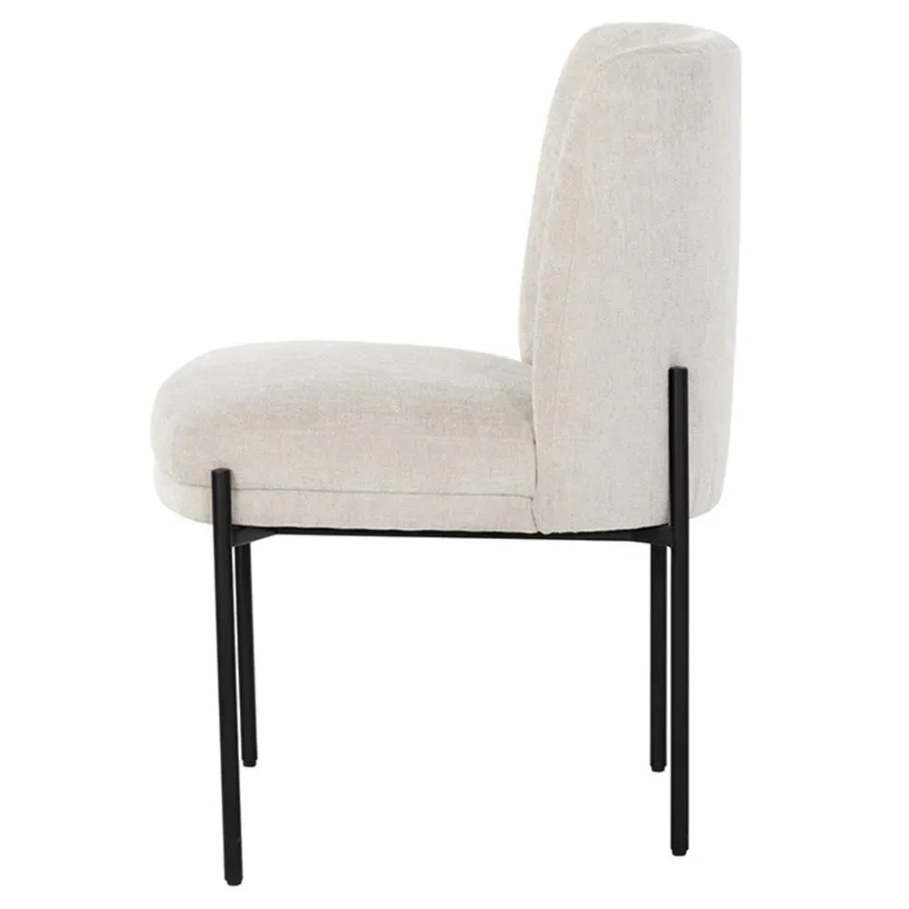 Barron Upholstered Dining Side Chair - White, Iron