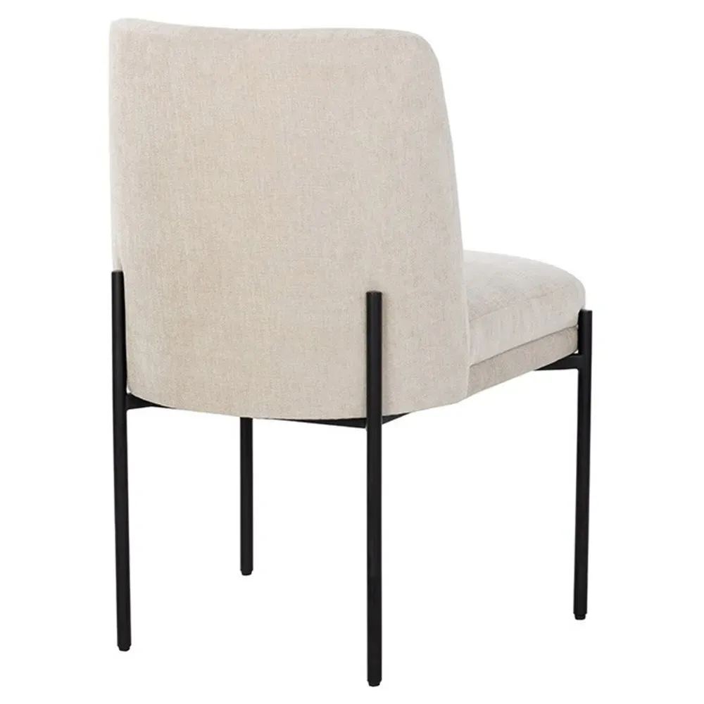 Barron Upholstered Dining Side Chair - White, Iron