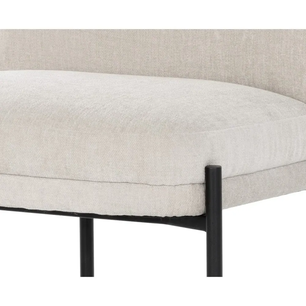 Barron Upholstered Dining Side Chair - White, Iron