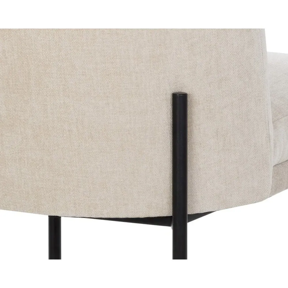 Barron Upholstered Dining Side Chair - White, Iron