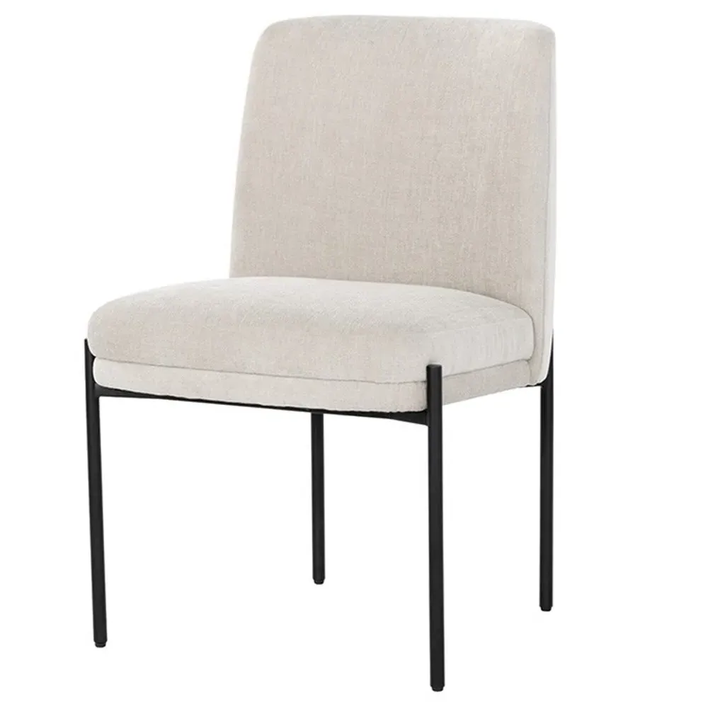 Barron Upholstered Dining Side Chair - White, Iron