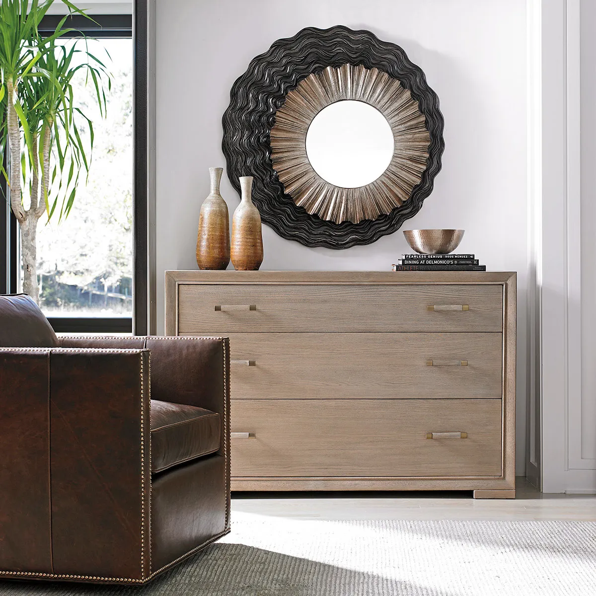 Barwick 3-Drawer Chest with Bar Pulls - Brown, Wood