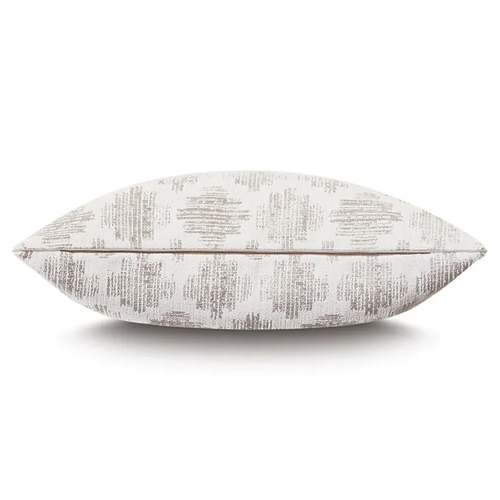 Basile Geometric Woven Throw Pillow - Beige, Polyester