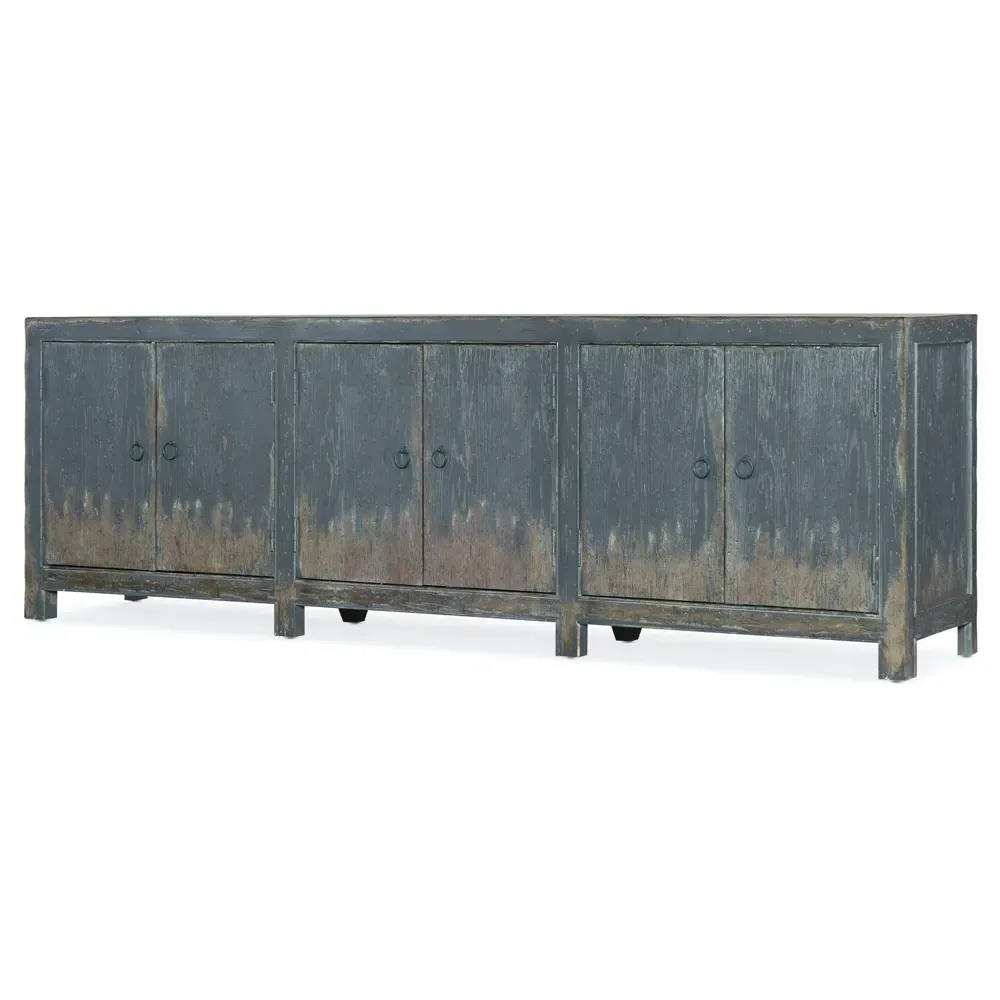 Baylee Distressed Maple Wood Media Cabinet - Blue