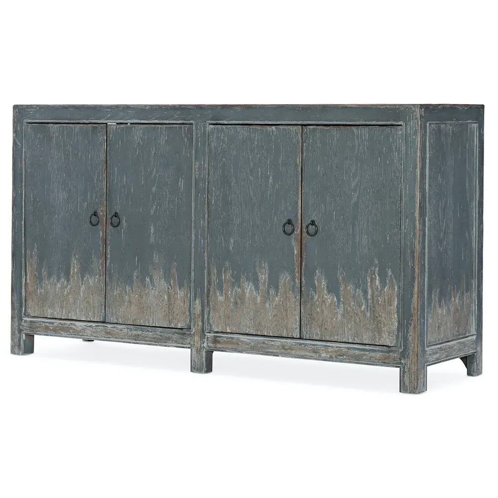 Baylee Distressed Oak Wood Media Cabinet - Blue image