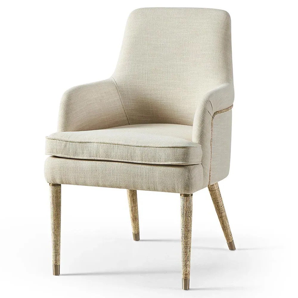 Baylie Dining Arm Chair - Cream, Performance Linen