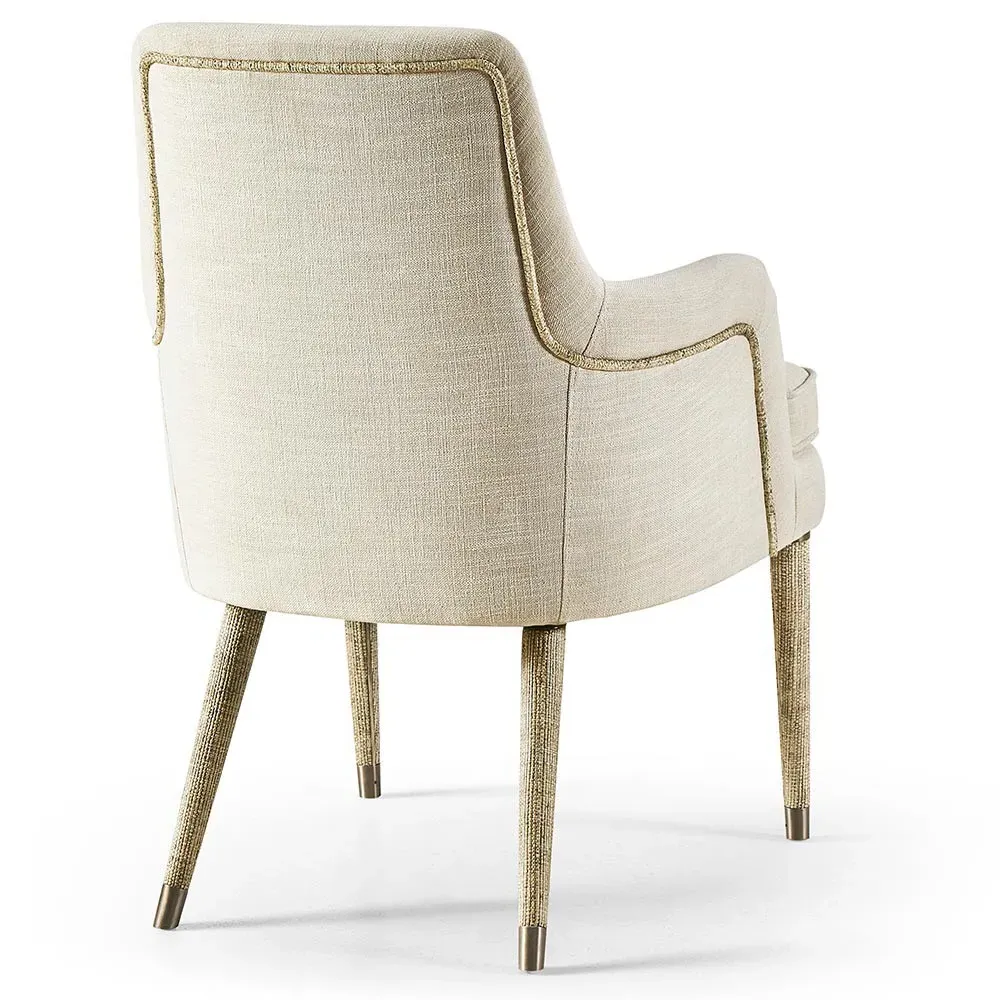 Baylie Dining Arm Chair - Cream, Performance Linen