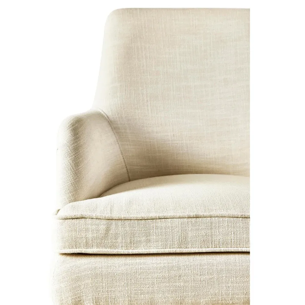 Baylie Dining Arm Chair - Cream, Performance Linen