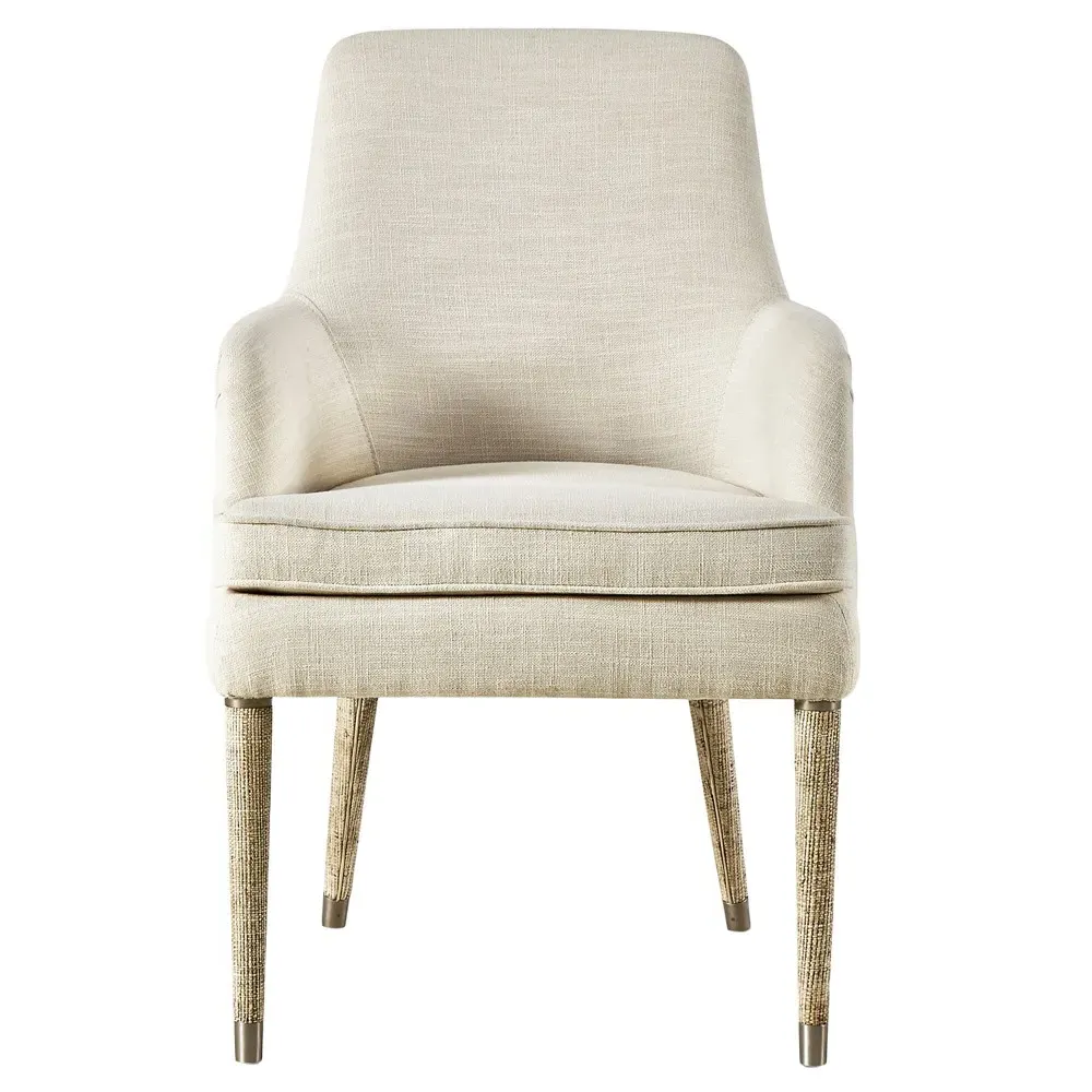 Baylie Dining Arm Chair - Cream, Performance Linen