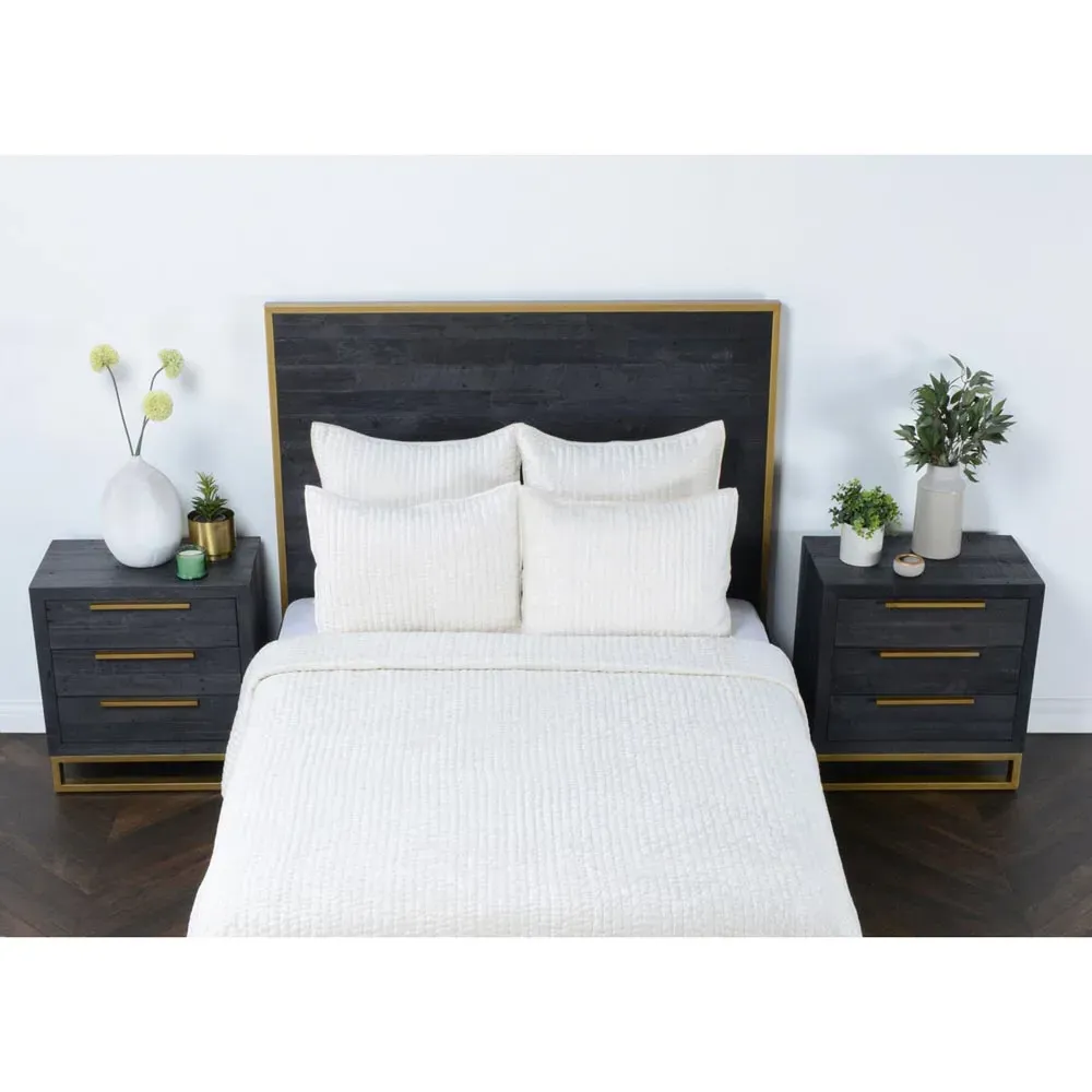 Beata Euro Pillow Sham - White, Velvet