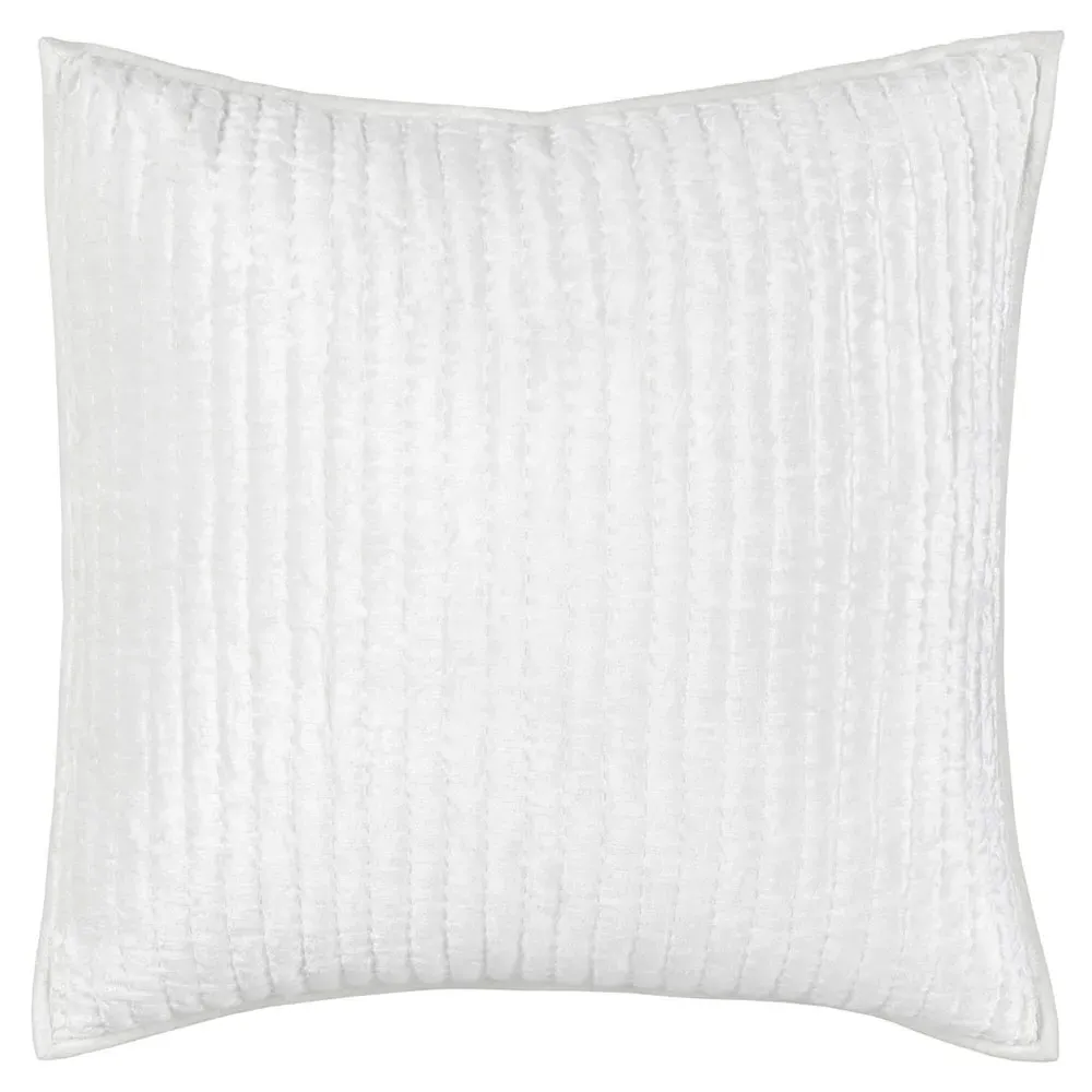 Beata Euro Pillow Sham - White, Velvet