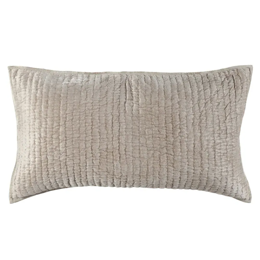 Beata King Pillow Sham - Beige, Velvet