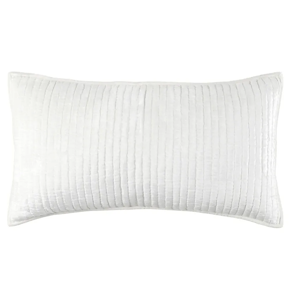 Beata King Size Pillow Sham - White, Velvet