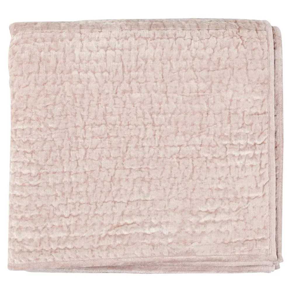 Beata King Size Velvet Quilt - Pink
