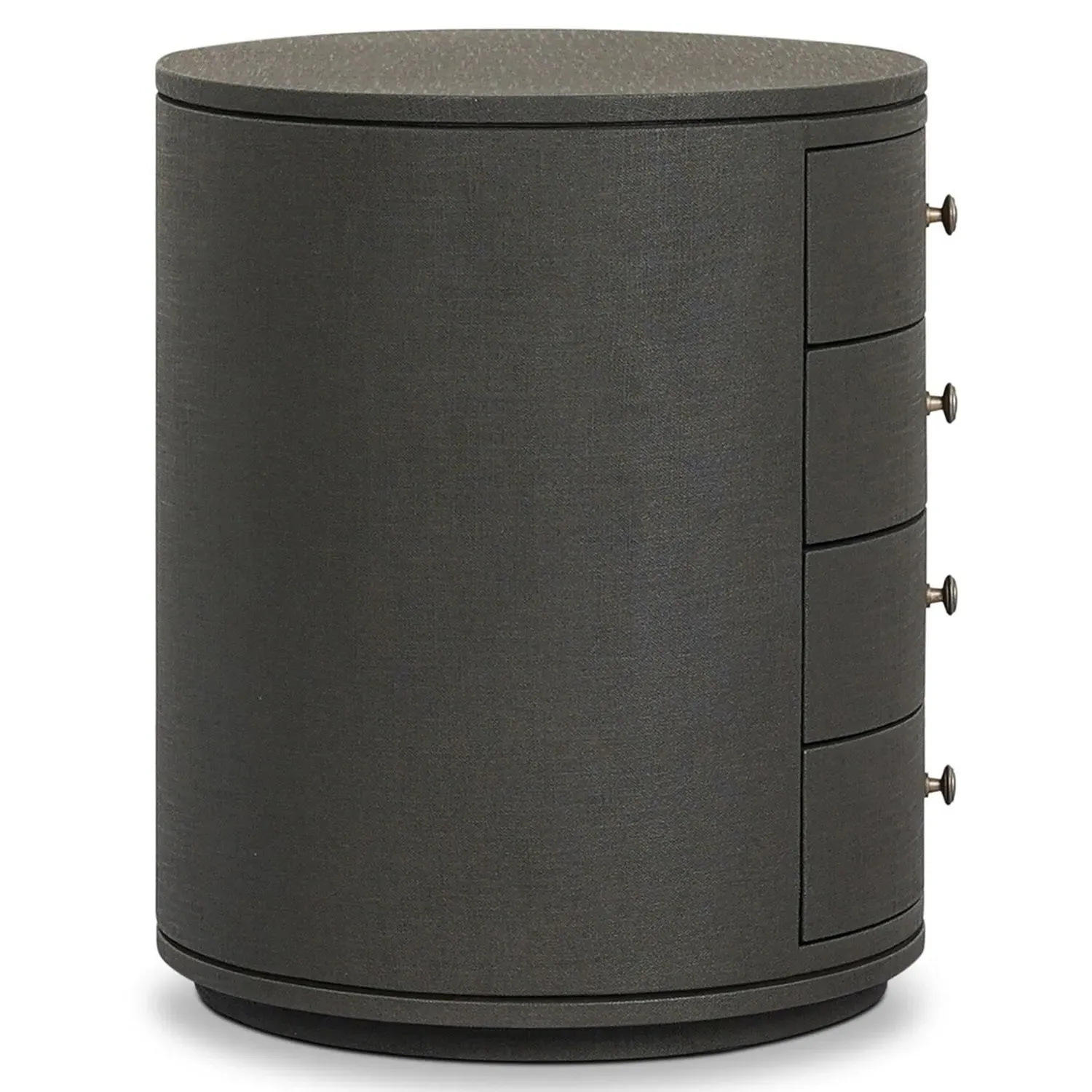 Beatrice Oval Nightstand - Dark Green, Linen