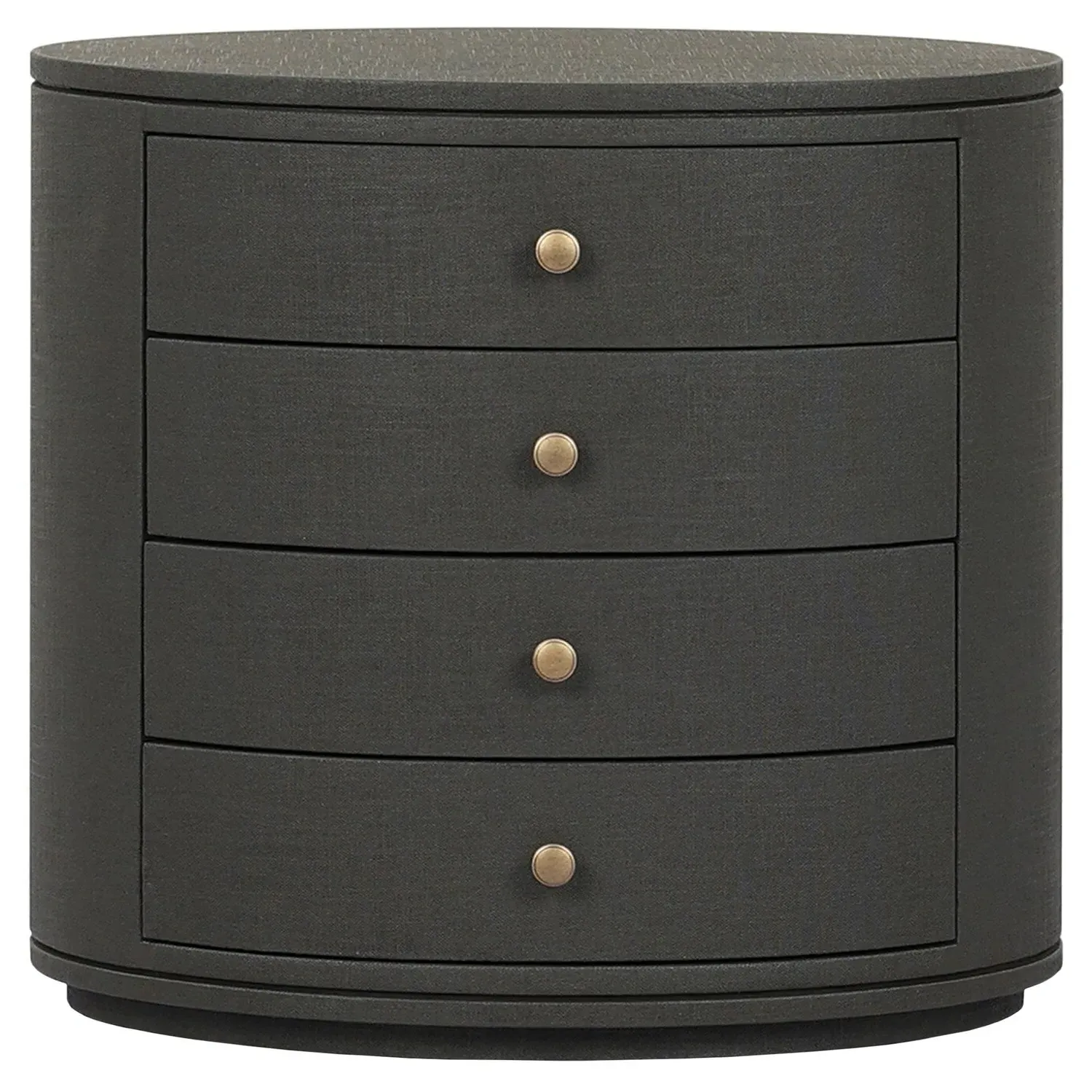 Beatrice Oval Nightstand - Dark Green, Linen