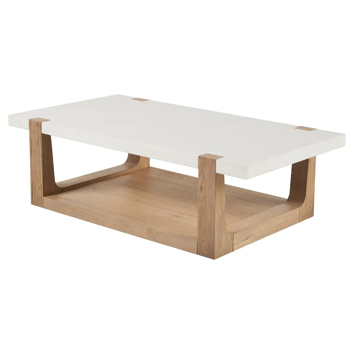 Beatrix Coffee Table with Storage - White, Quartz