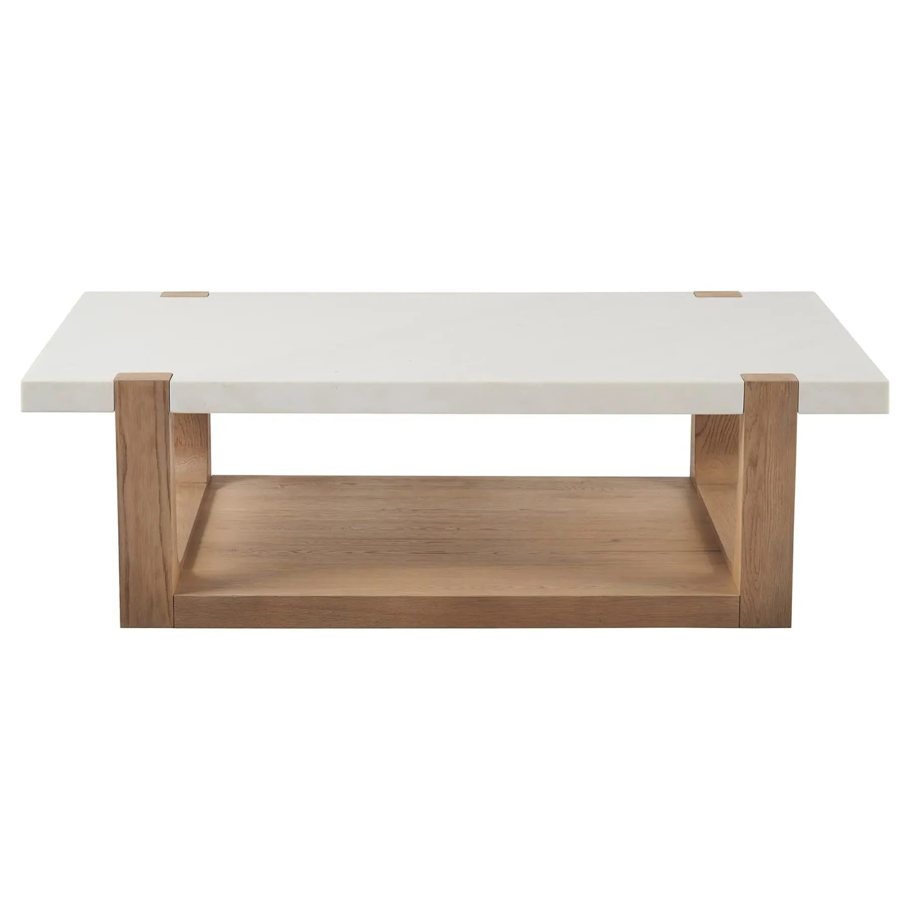 Beatrix Coffee Table with Storage - White, Quartz