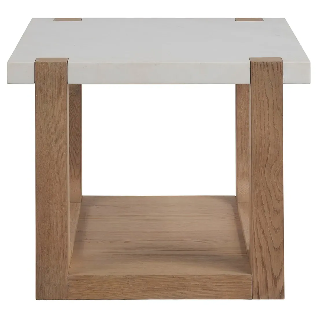 Beatrix Side Table with Storage - White, Quartz image