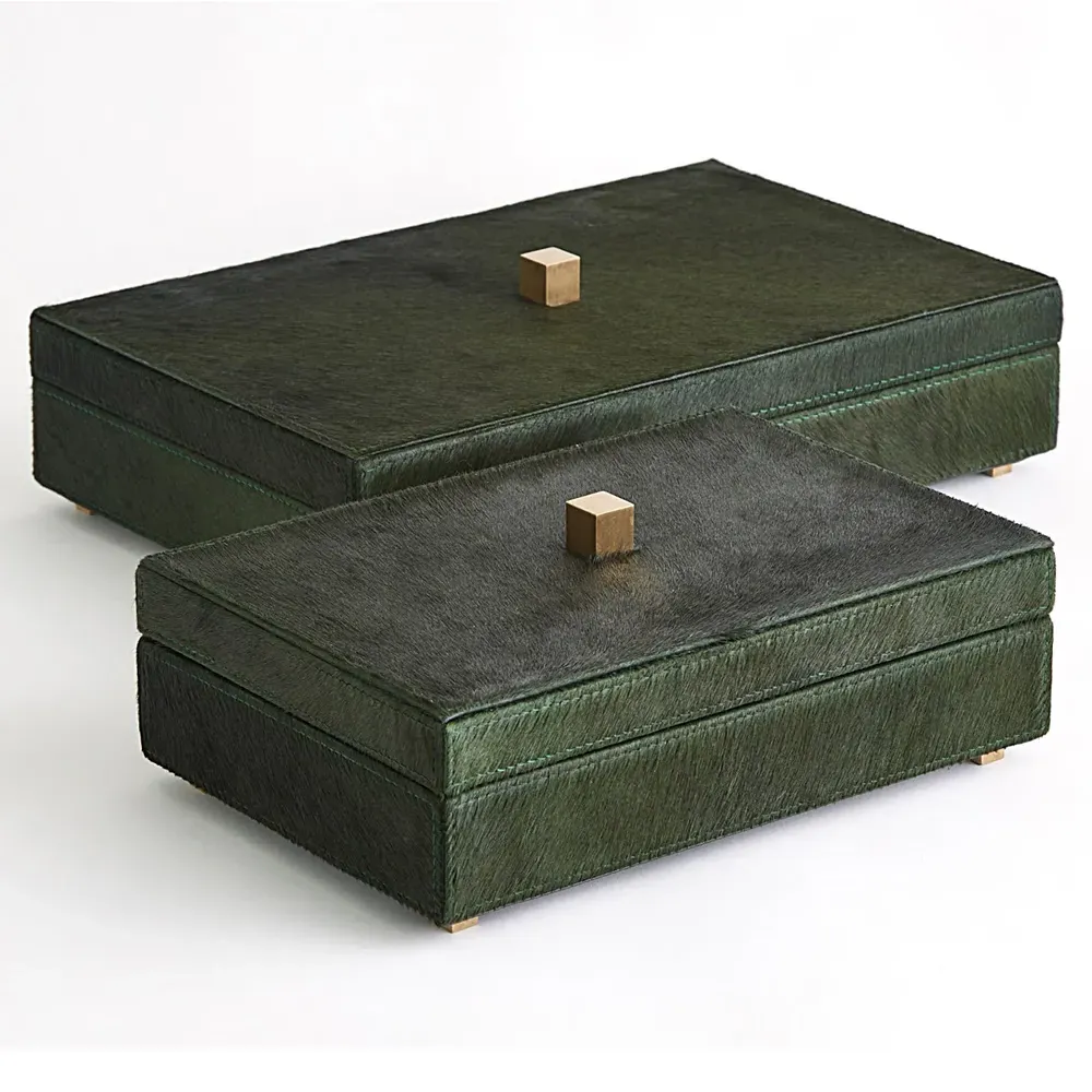 Beatrix Small Decorative Box - Green, Leather