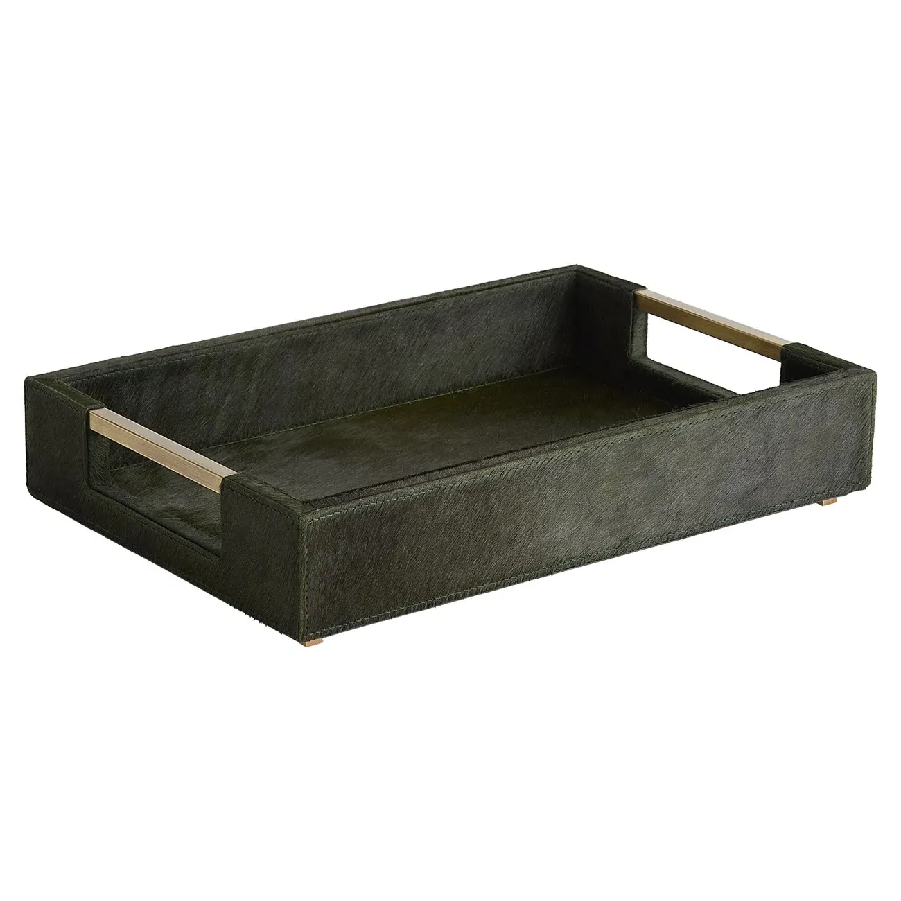 Beatrix Small Decorative Tray - Green, Leather