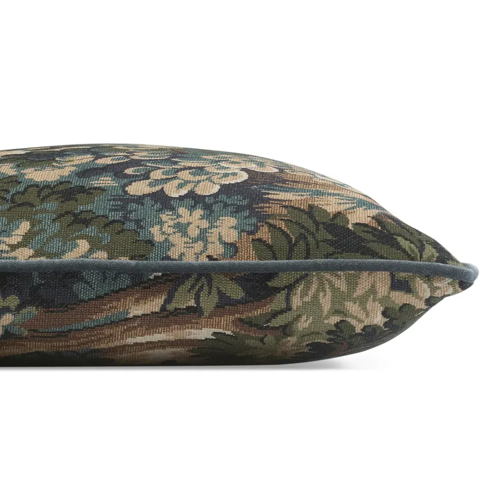 Beatrix Tapestry Forest Lumbar Pillow - Green, Cotton