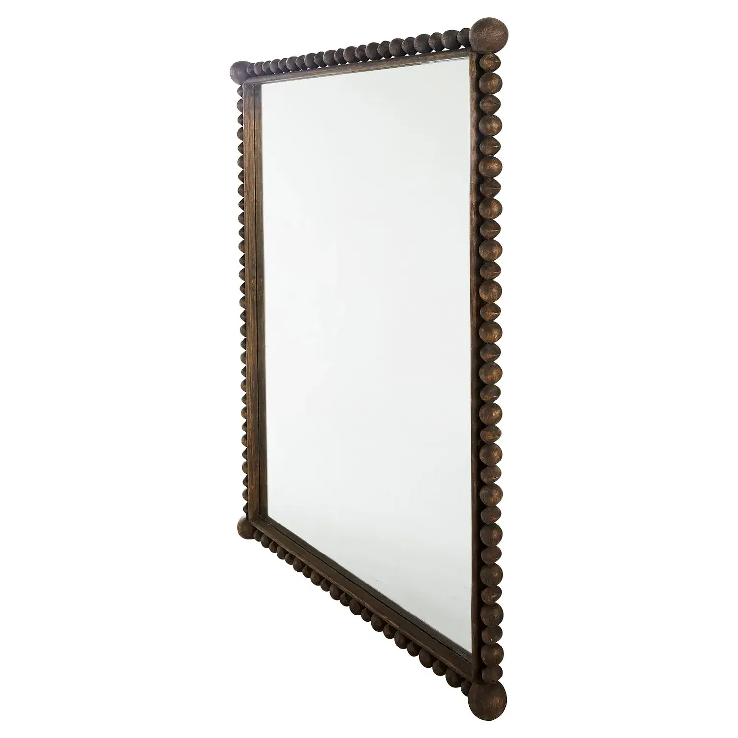 Beau Rectangular Wall Mirror - Antique Brown, Ash Wood