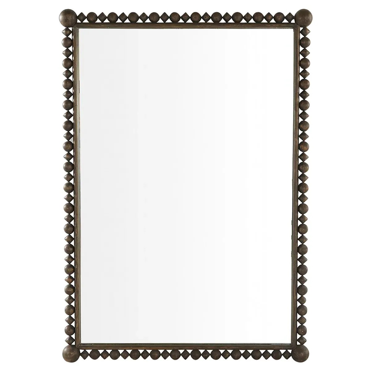 Beau Rectangular Wall Mirror - Antique Brown, Ash Wood image
