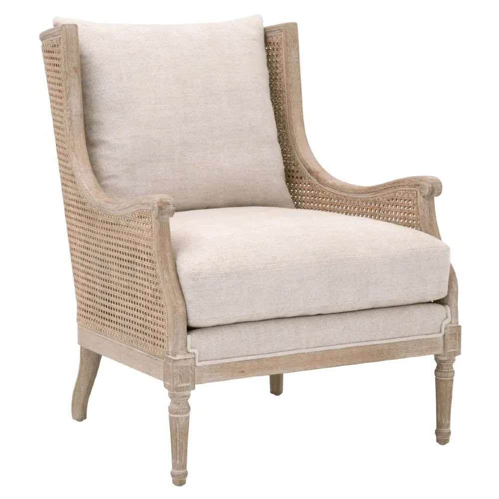 Beau Wing Arm Chair - Beige, Linen Blend