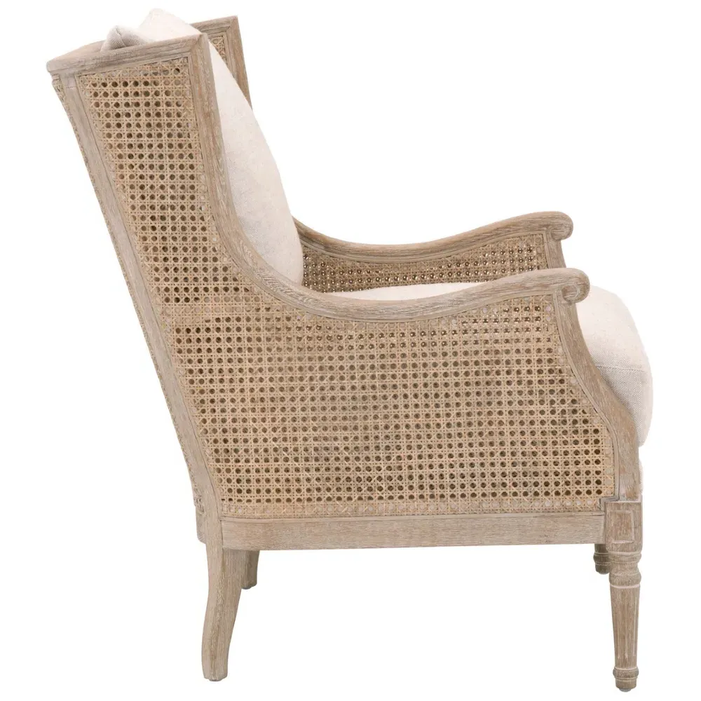 Beau Wing Arm Chair - Beige, Linen Blend