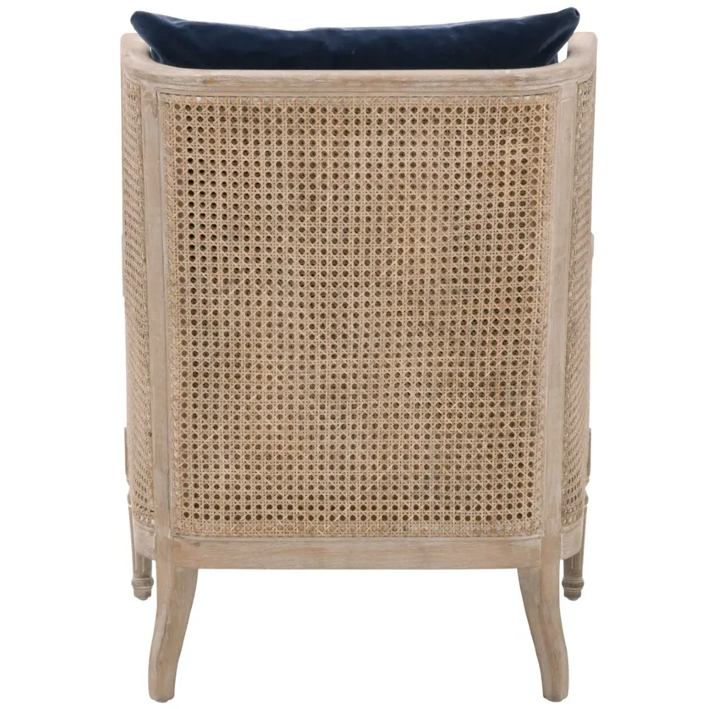 Beau Wing Chair - Blue, Velvet