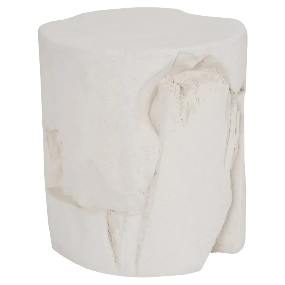 Beauden Round Outdoor Stool - Off-White, Resin