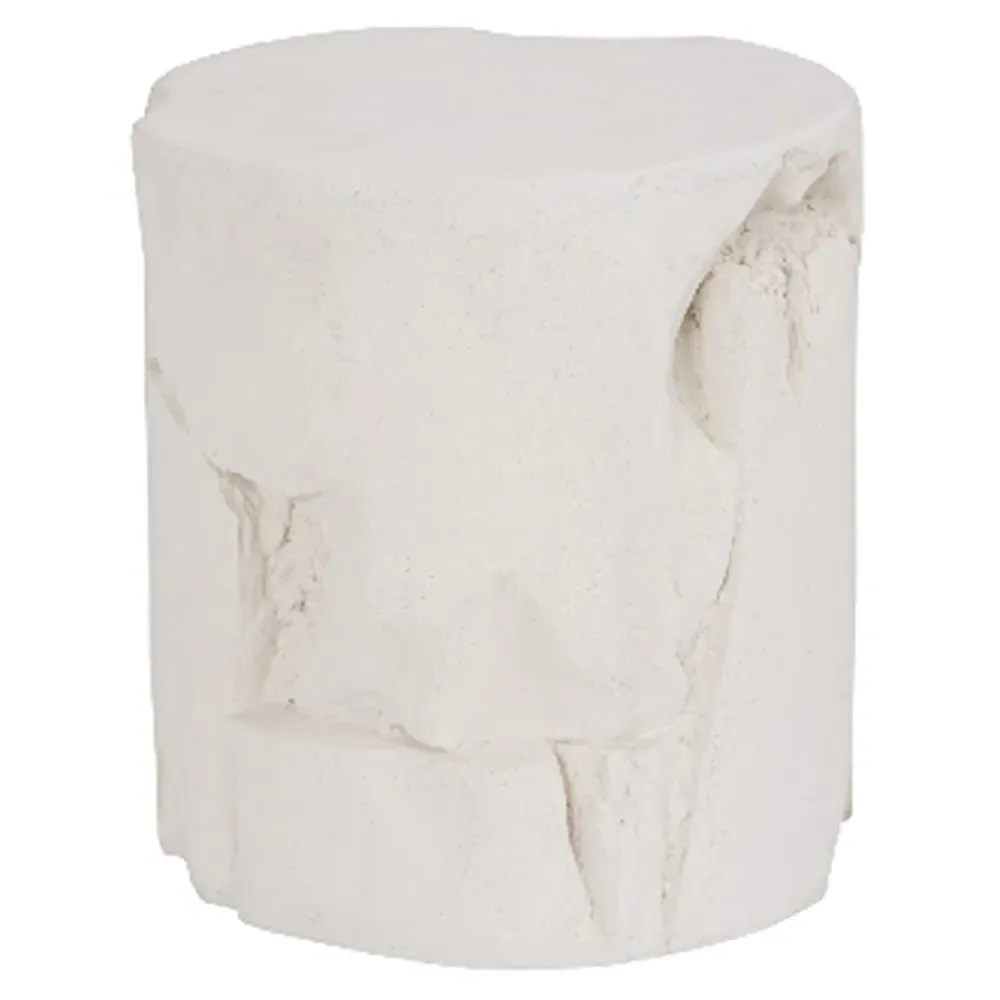 Beauden Round Outdoor Stool - Off-White, Resin