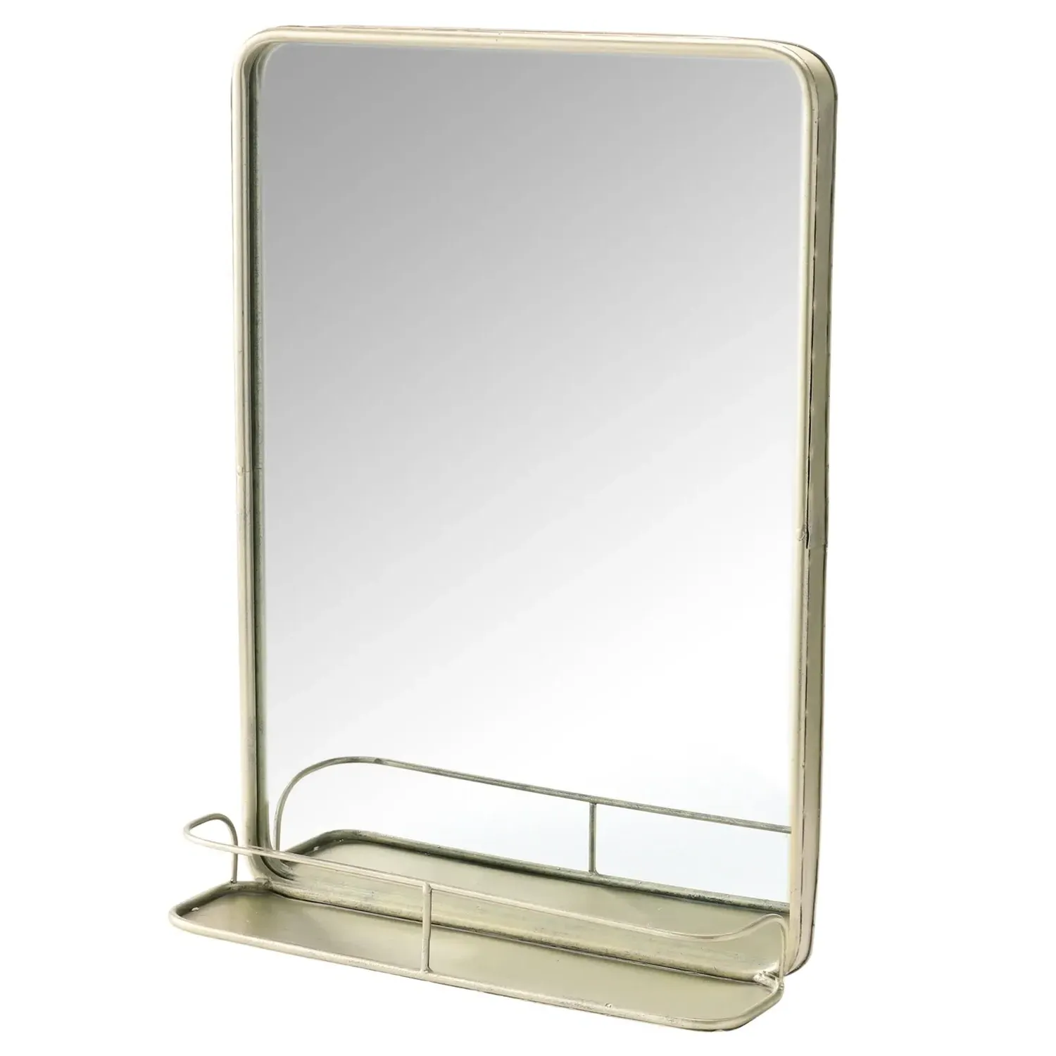 Beauden Wall Mirror with Shelf - Antique Nickel