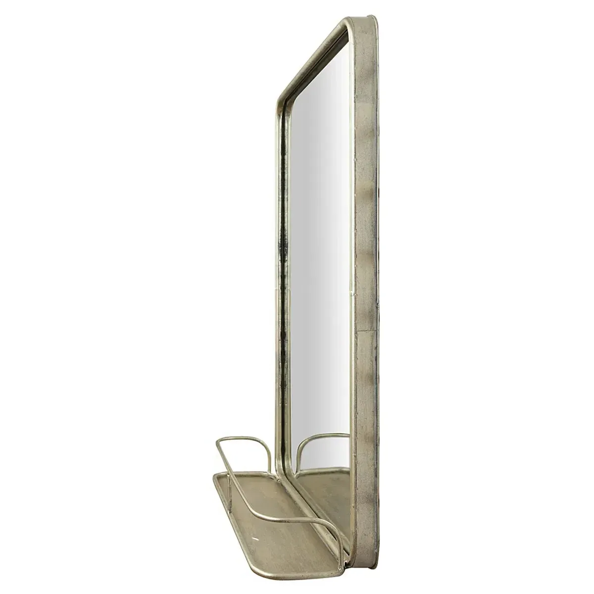 Beauden Wall Mirror with Shelf - Antique Nickel