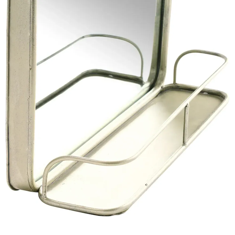 Beauden Wall Mirror with Shelf - Antique Nickel