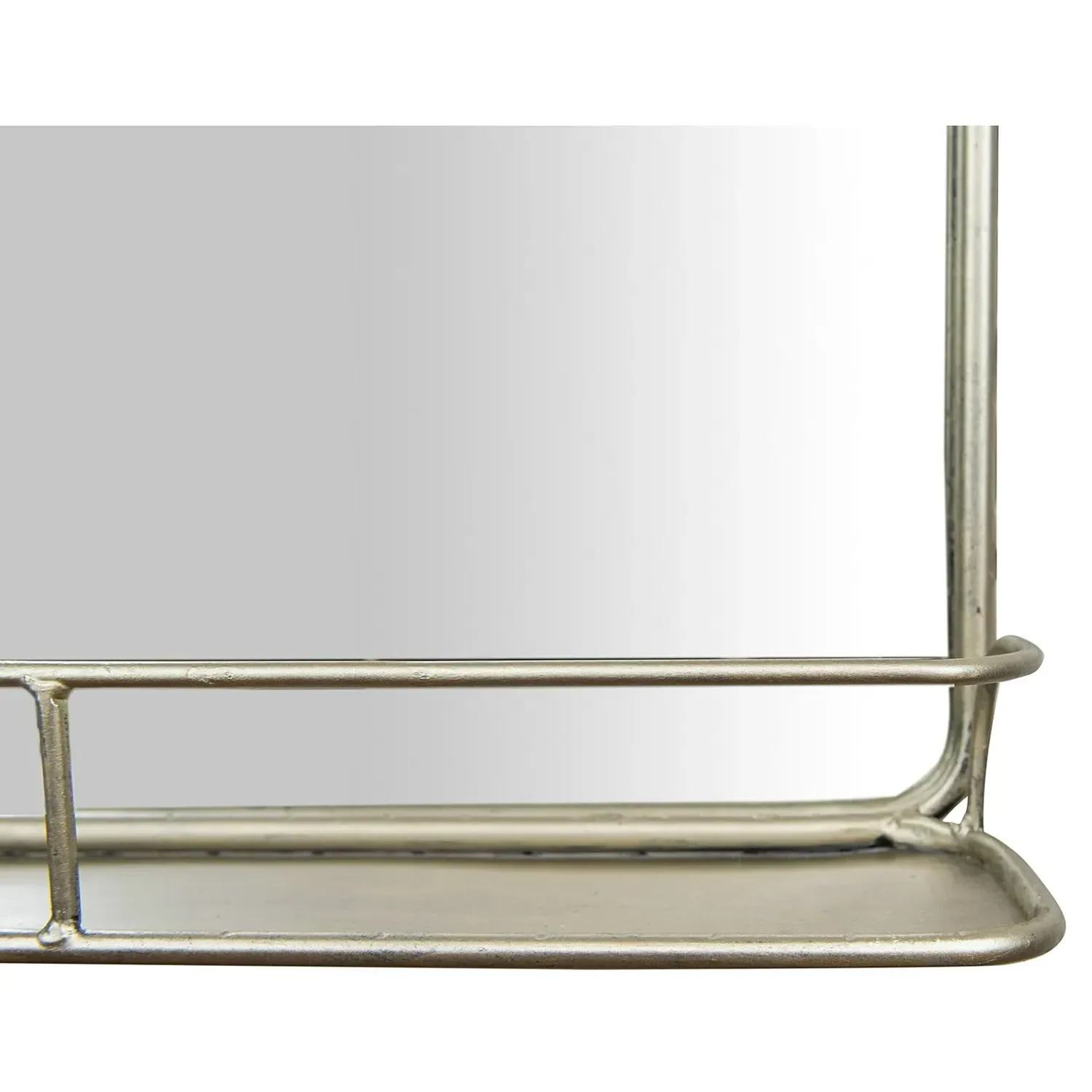 Beauden Wall Mirror with Shelf - Antique Nickel
