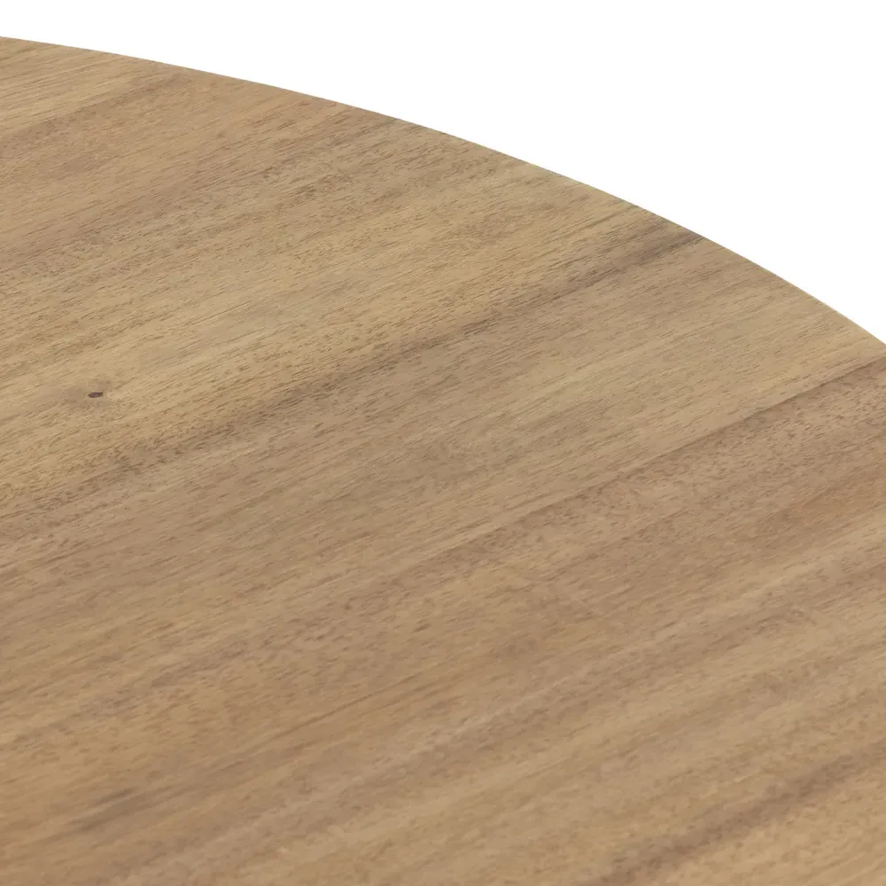 Beccy Round Dining Table with Marble Accent - Brown, Parawood