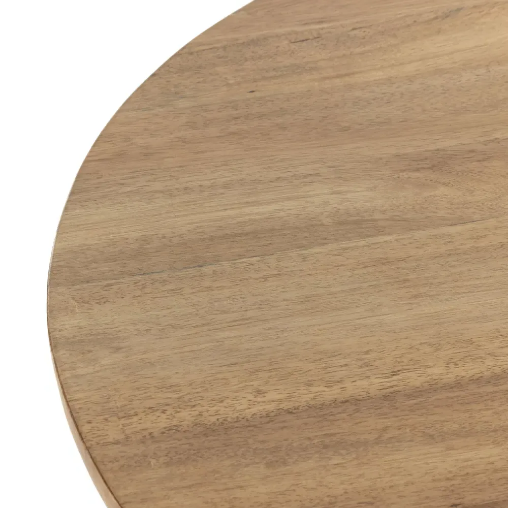 Beccy Round Dining Table with Marble Accent - White, Parawood