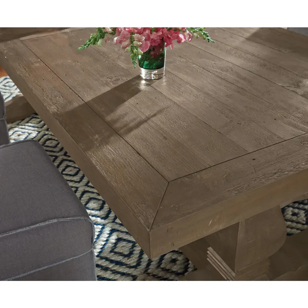 Becille Rectangular Dining Table - Brown, Pine Wood