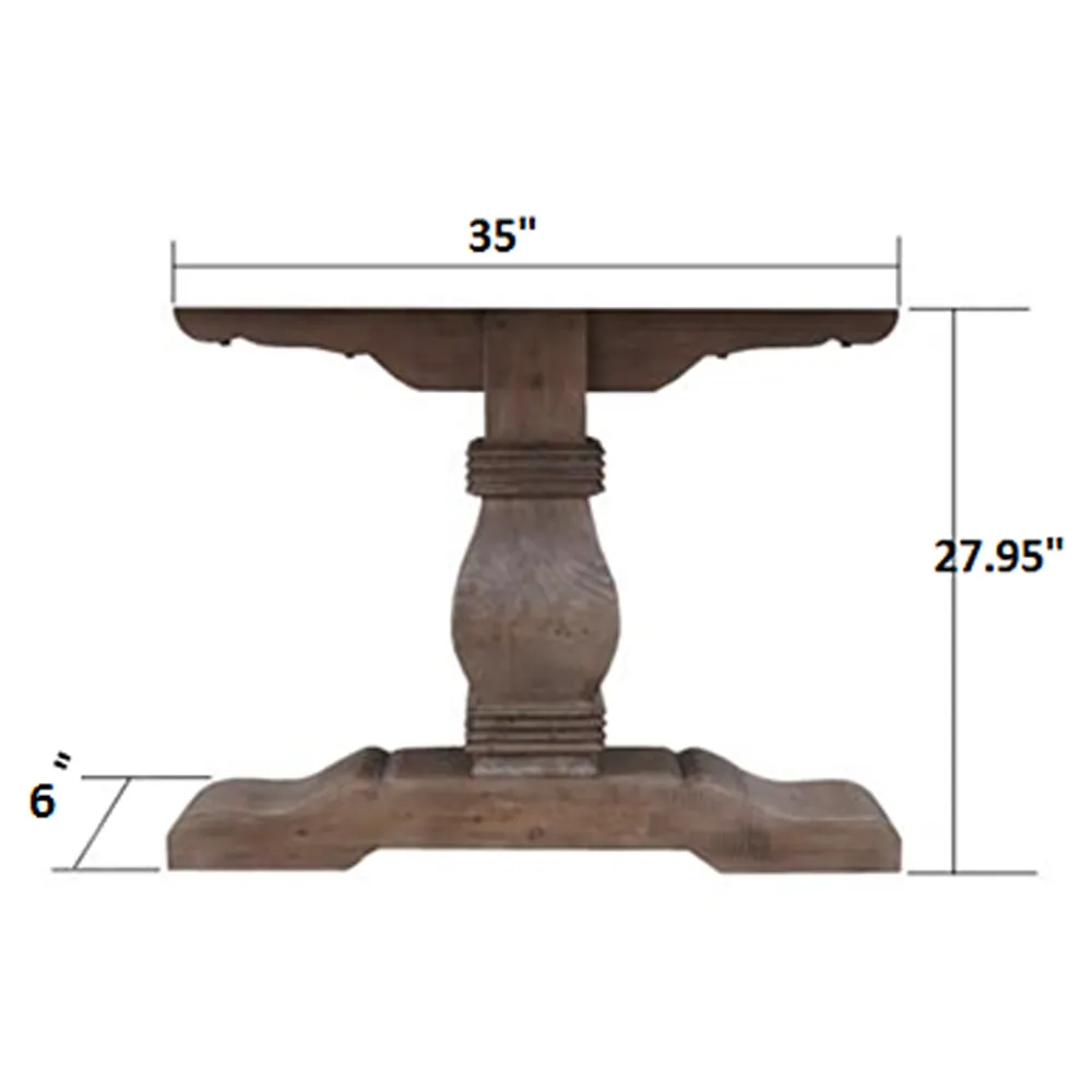 Becille Rectangular Dining Table - Brown, Pine Wood