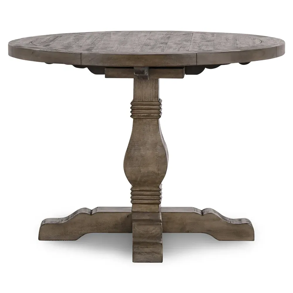 Becille Round Dining Table - Brown, Pine Wood