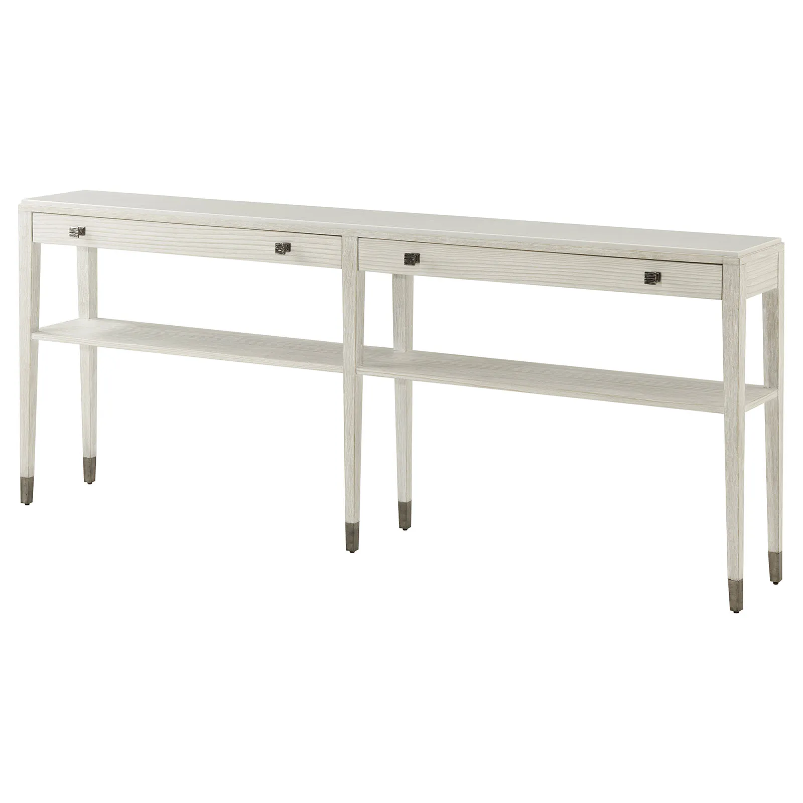 Beckett Console Table with Storage - White, Pine Wood