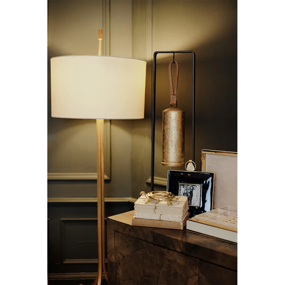 Beckett Cylinder Bell Sculpture - Gold, Brass