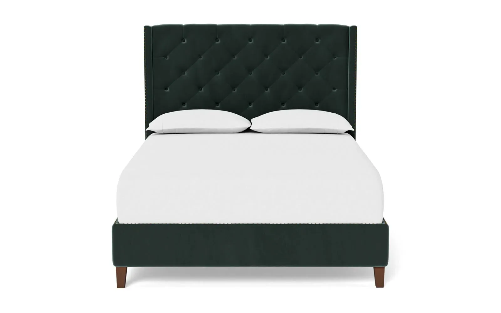 Beckett King Size Bed Frame - Lagoon, Velvet