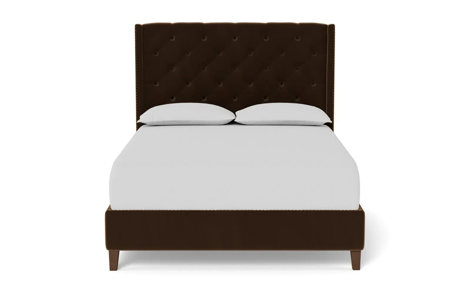 Beckett King Size Bed Frame - Molasses, Velvet
